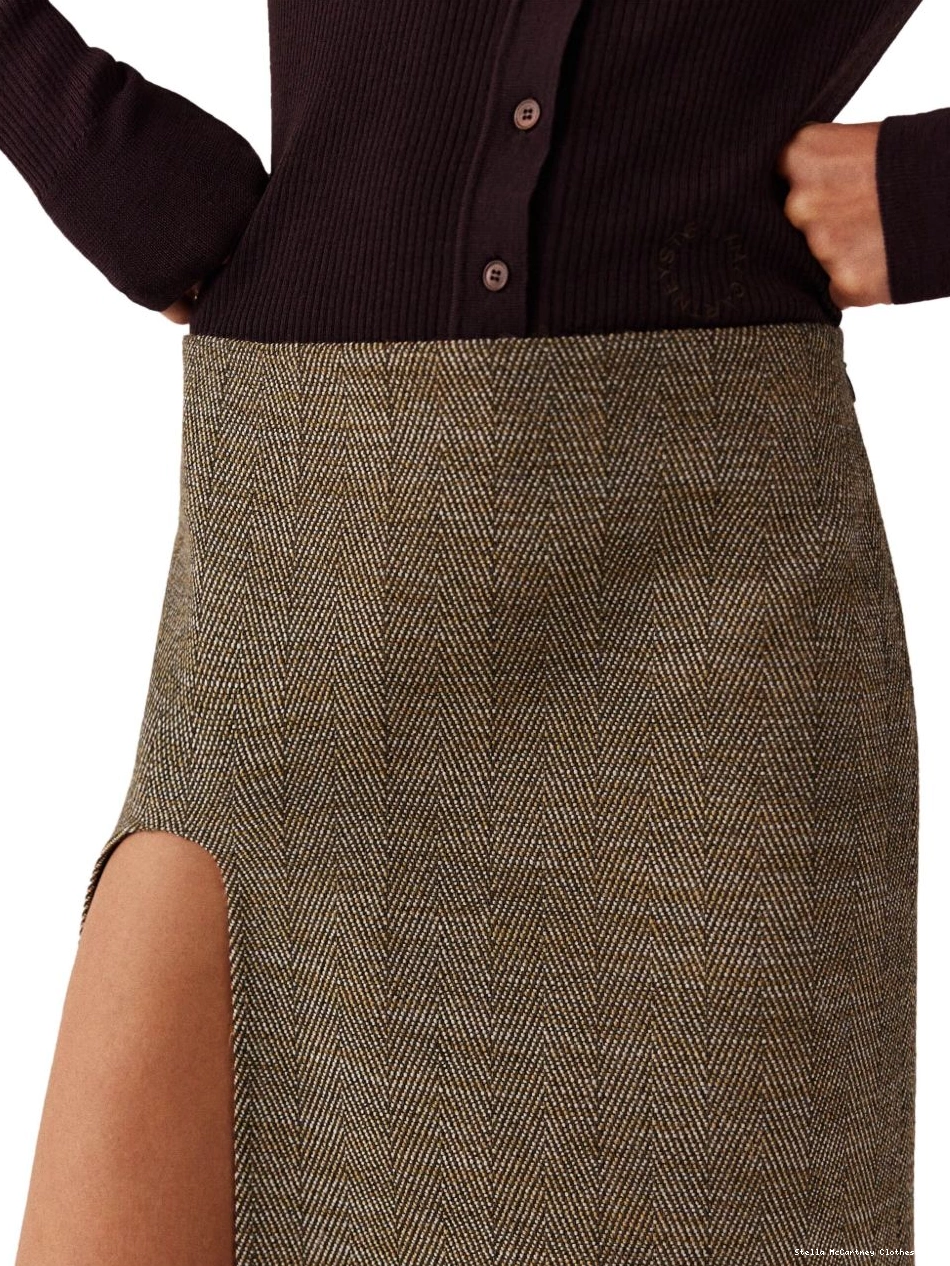 Cheap Women midi skirt Stella side-slit tweed McCartney 0717